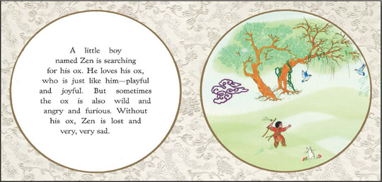 a page from the book “Zen and the Ten Oxherding Pictures”
, written and illustrated by Demi