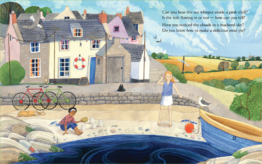 Another sample spread from the book “Wonder: A Song of the Seasons”, written by Julia Key and illustrated by Helen Cann