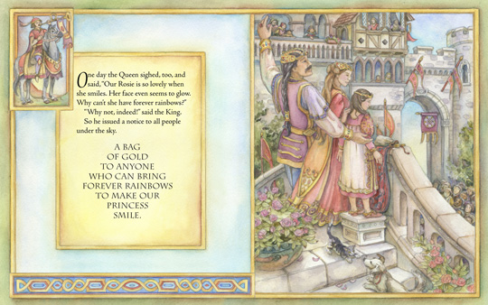 sample spread from the book “Princess Rosie’s Rainbows”, by Bette Killion and Kim Jacobs